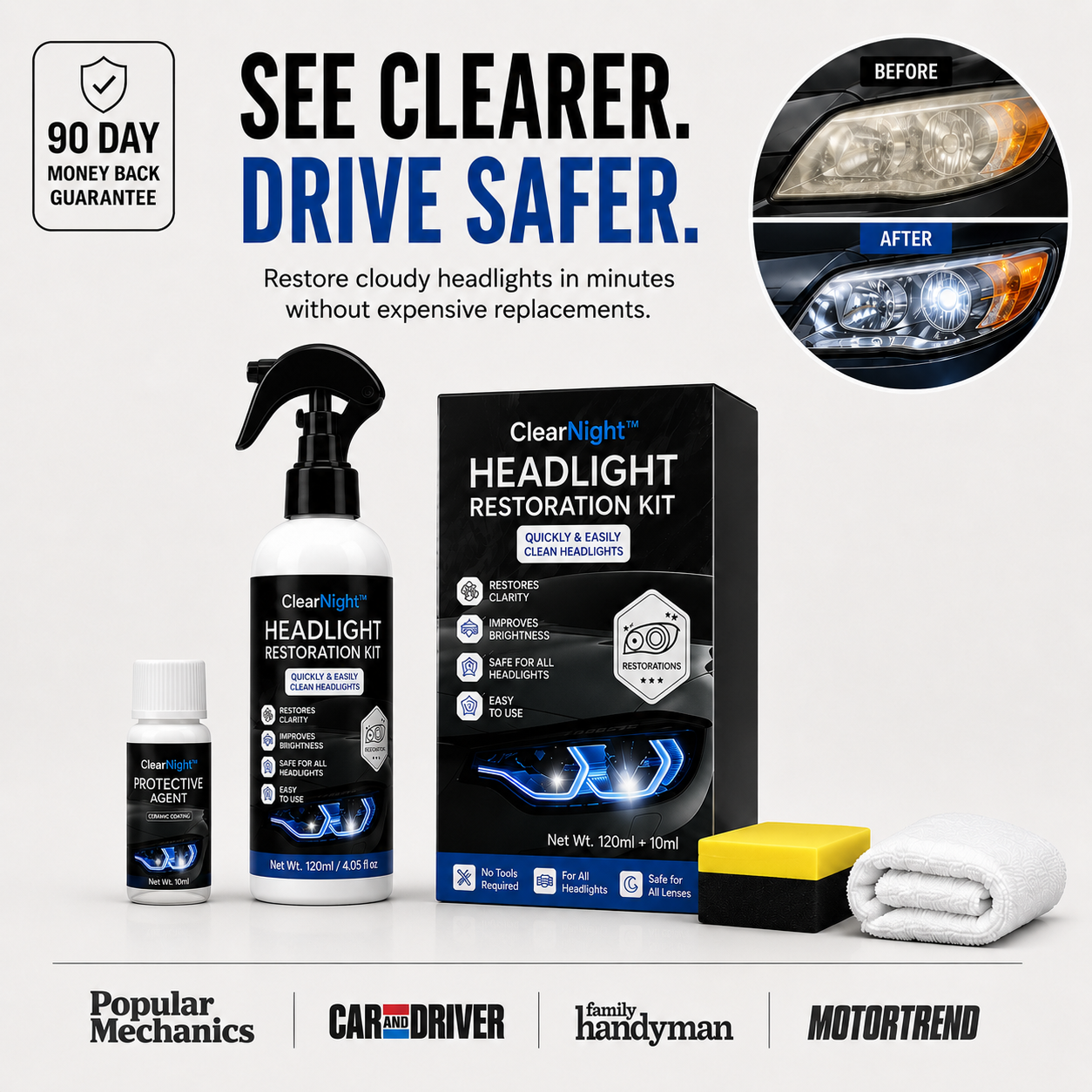 ClearNight™ - Headlight Restoration Kit