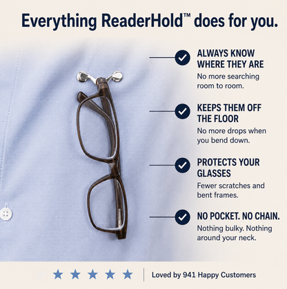 ReaderHold™ Magnetic Glasses Holder