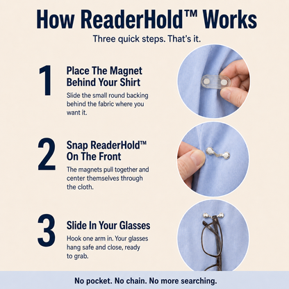 ReaderHold™ Magnetic Glasses Holder